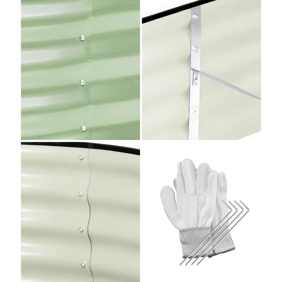 Livsip 2x Garden Bed 240x80x42cm Planter Box Raised Container Galvanised Green