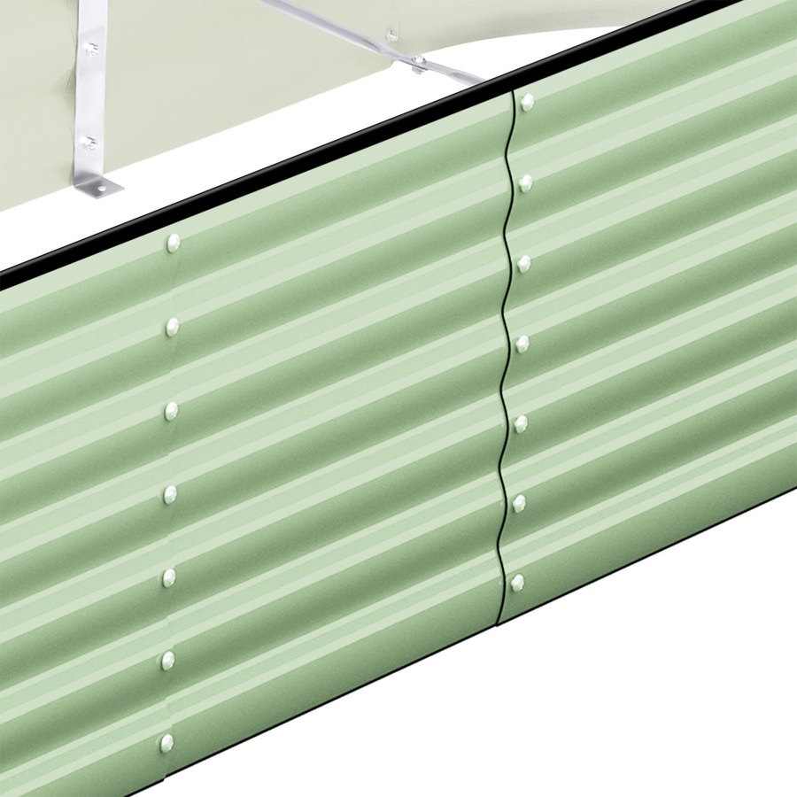 Livsip 2x Garden Bed 240x80x42cm Planter Box Raised Container Galvanised Green