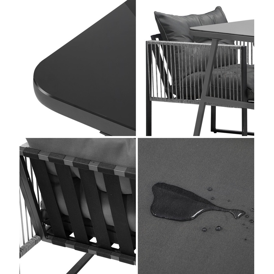 Livsip 3PCS Outdoor Dining Set Bistro Set Patio Furniture Garden Table Chairs