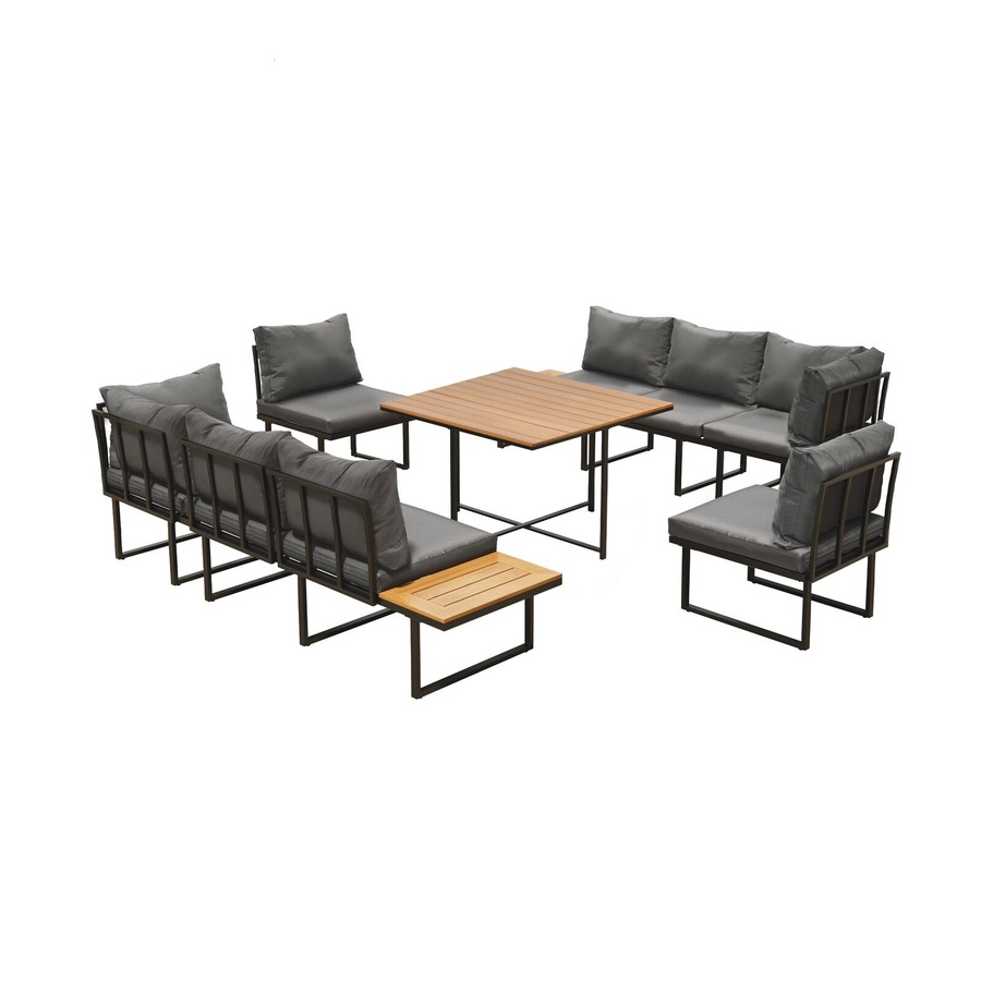 Livsip 8 Seater Outdoor Dining Sofa Set Lounge Setting Table Chair Garden Furniture