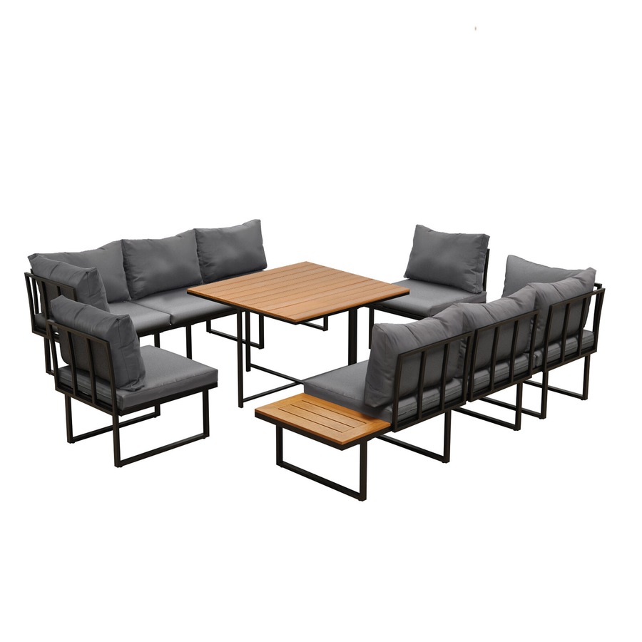 Livsip 8 Seater Outdoor Dining Sofa Set Lounge Setting Table Chair Garden Furniture