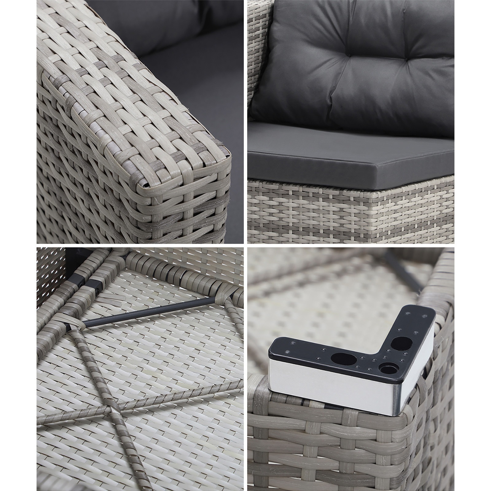 Livsip 6 Seater Outdoor Lounge Furniture Wicker Set Sofa Rattan Table Setting