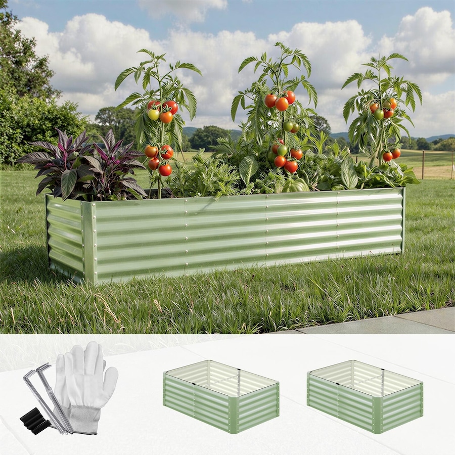 Livsip Garden Bed 240x80x45CM Raised Container Vegetable Planter Box Green
