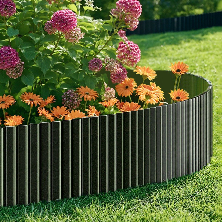 Livsip Garden Edging 20mx30cm Landscape Lawn Edge Border Steel Black