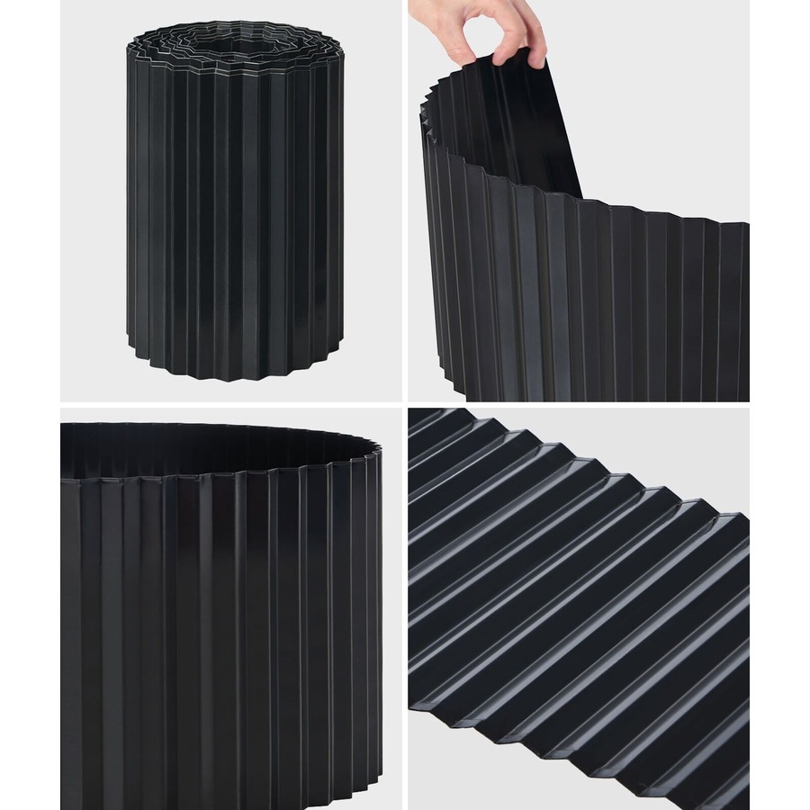 Livsip Garden Edging 20mx30cm Landscape Lawn Edge Border Steel Black