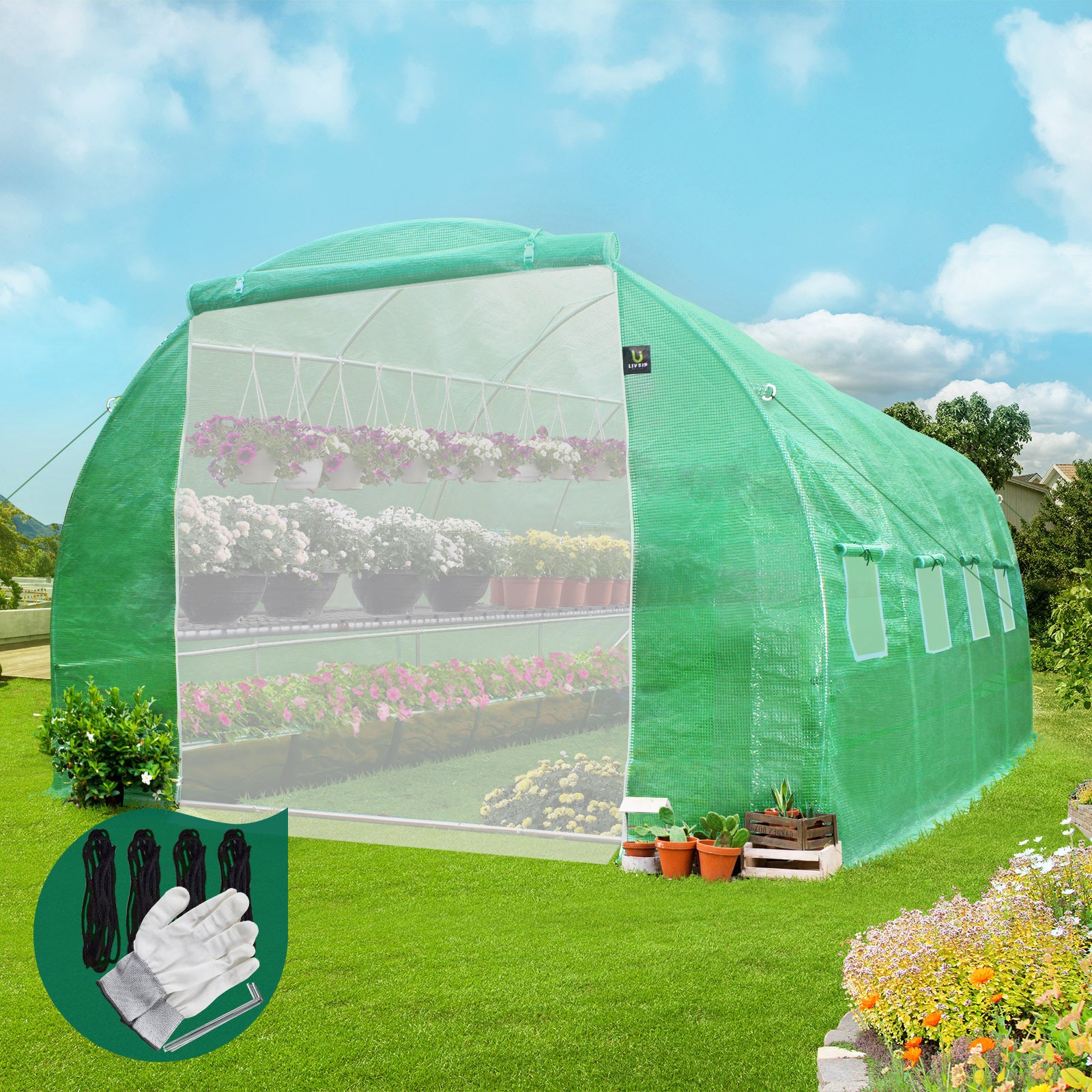 Buy Livsip Greenhouse 6M/4M/3M Walk in Garden Shed Tunnel Green House  Storage Plant MyDeal