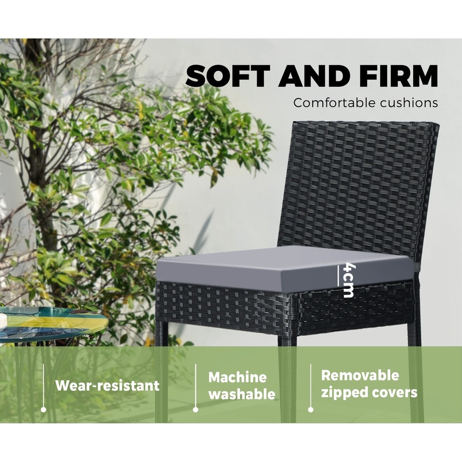 Livsip Outdoor Bar Stools Rattan Dining Chairs Bar Stools Furniture Patio Set of 4