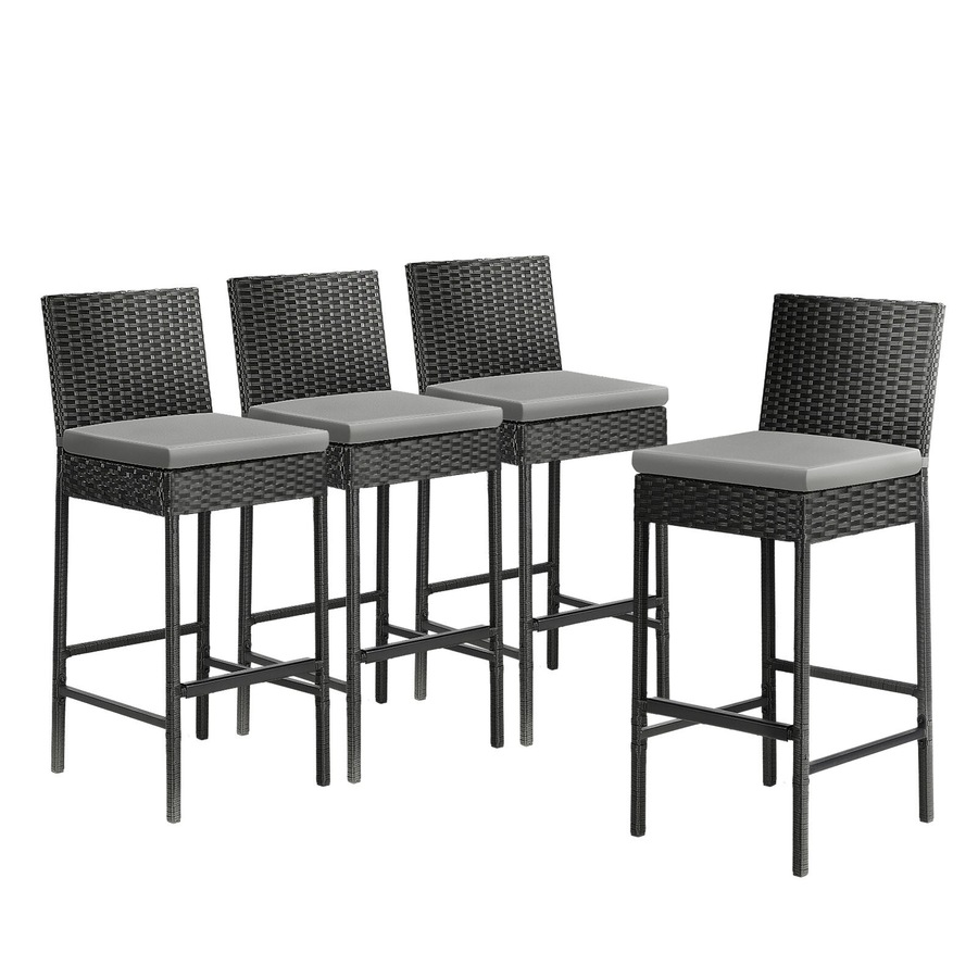 Livsip Outdoor Bar Stools Rattan Dining Chairs Bar Stools Furniture Patio Set of 4