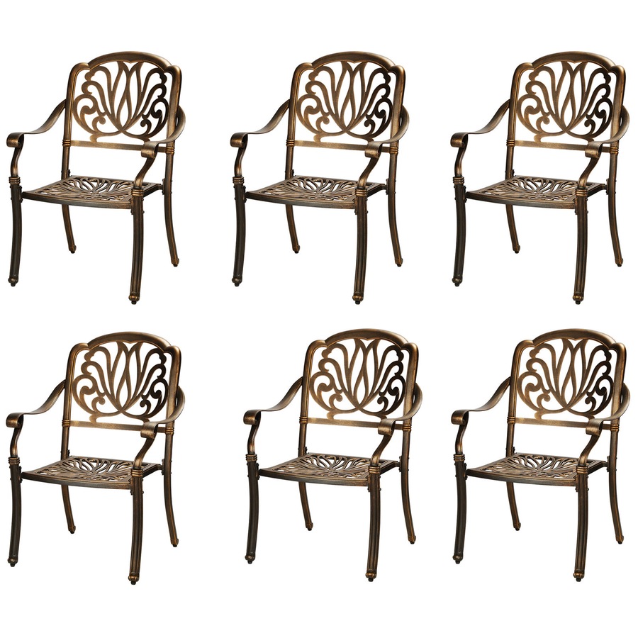 Livsip Outdoor Dining Chairs Set 6 Piece Bistro Set Cast Aluminum Patio Garden Furniture