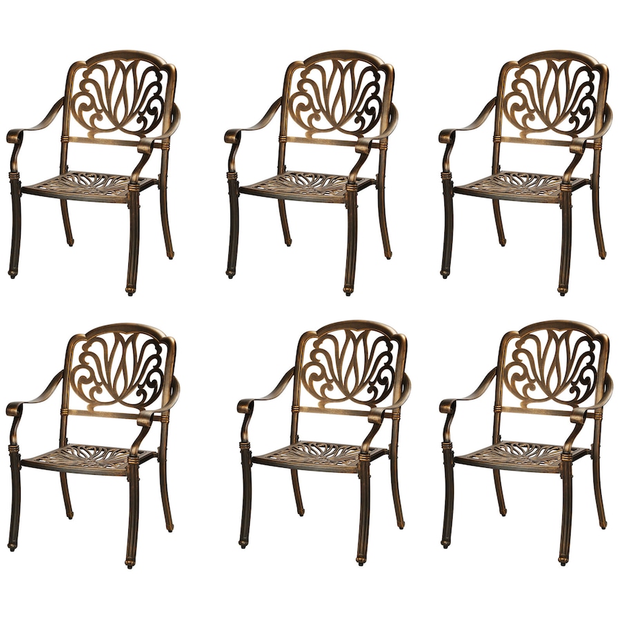Livsip Outdoor Dining Chairs Set 6 Piece Bistro Set Cast Aluminum Patio Garden Furniture