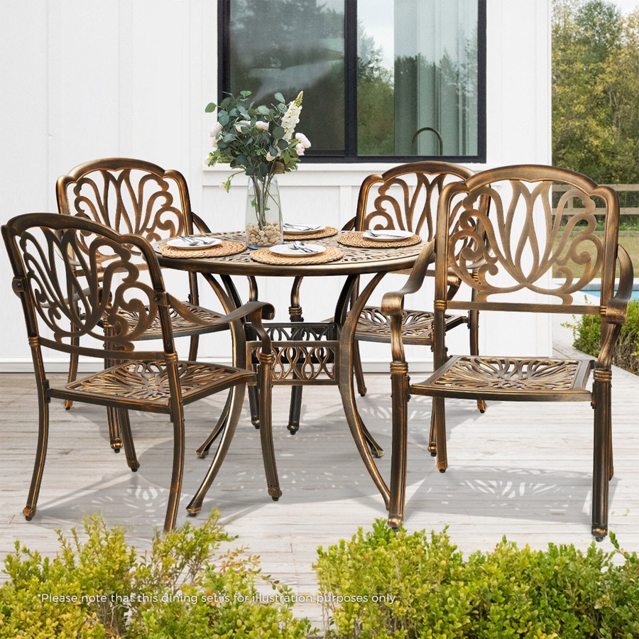 Livsip Outdoor Dining Chairs Set 6 Piece Bistro Set Cast Aluminum Patio Garden Furniture
