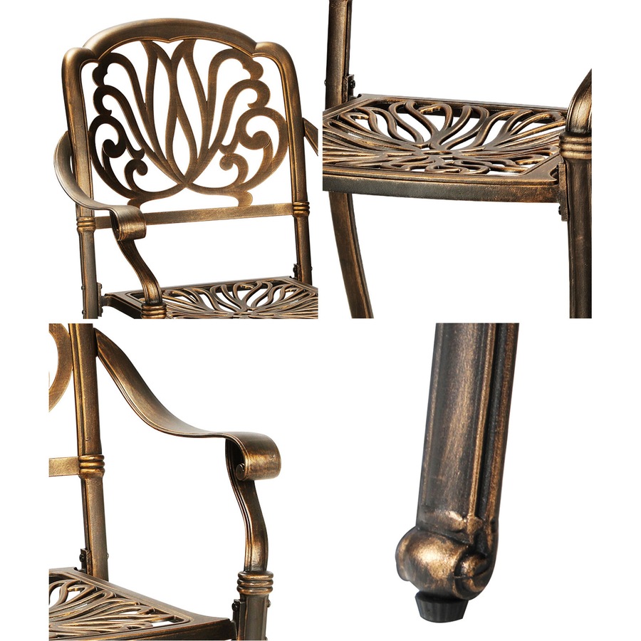 Livsip Outdoor Dining Chairs Set 6 Piece Bistro Set Cast Aluminum Patio Garden Furniture