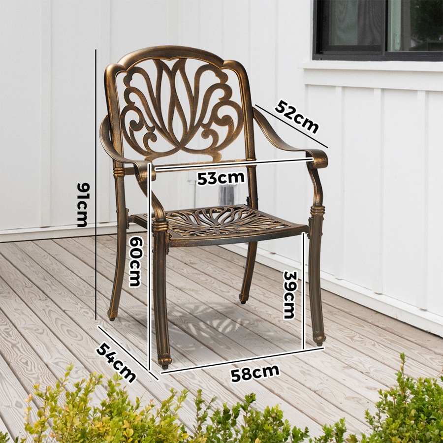 Livsip Outdoor Dining Chairs Set 6 Piece Bistro Set Cast Aluminum Patio Garden Furniture