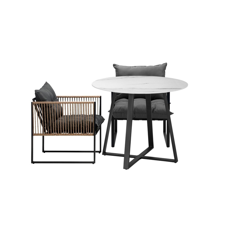 Livsip Outdoor Dining Set Furniture 2 Seater Patio Setting Sintered Stone Table