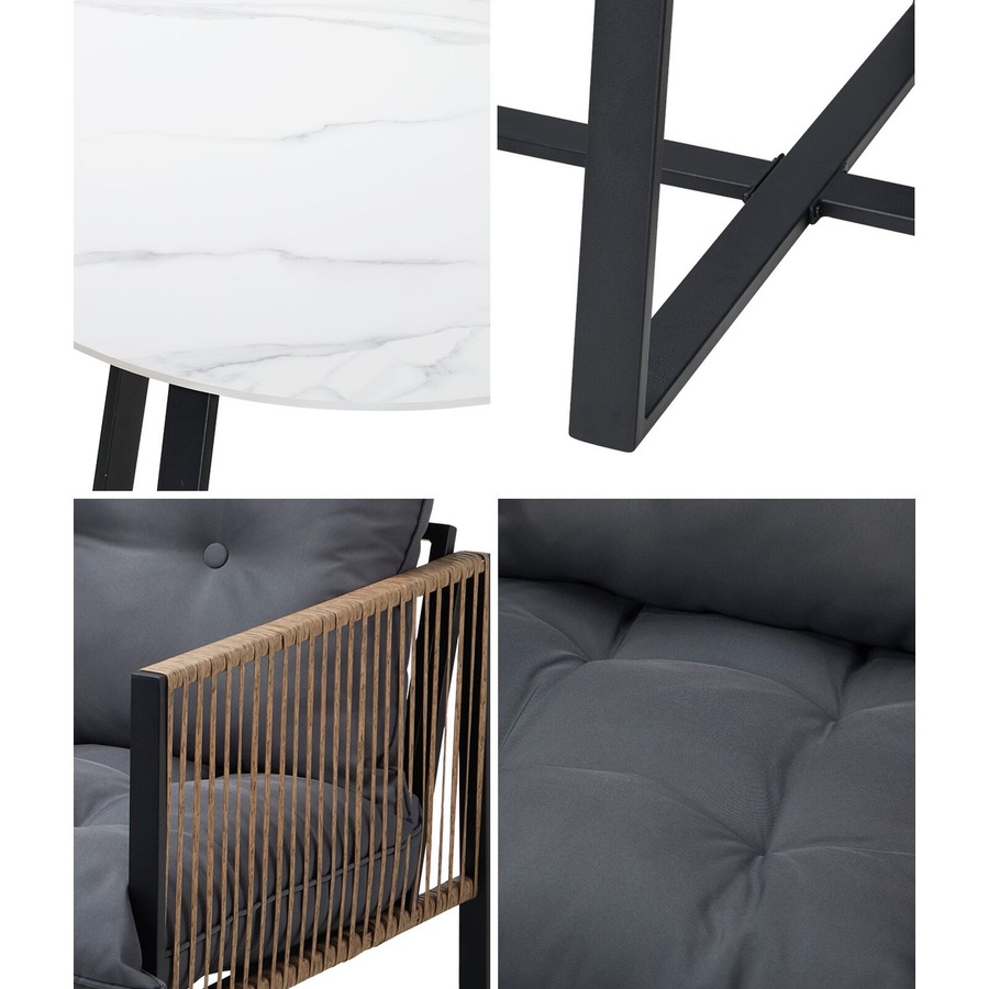 Livsip Outdoor Dining Set Furniture 4 Seater Patio Setting Sintered Stone Table