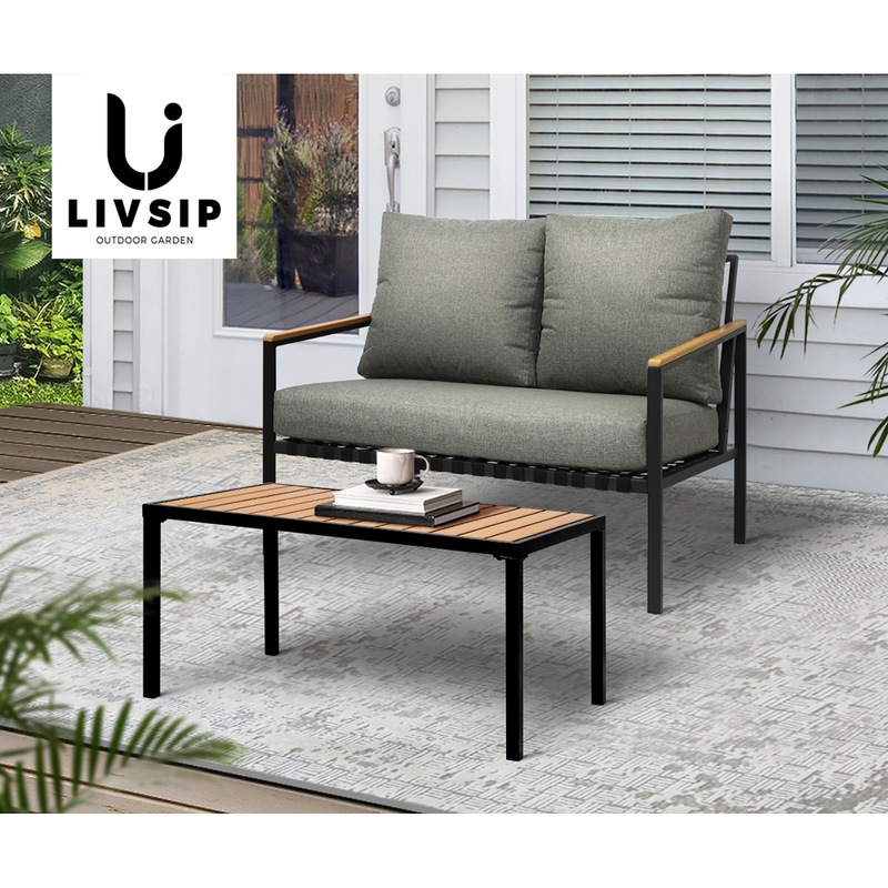 Buy Livsip Outdoor Furniture 2Piece Dining Set Lounge Patio Table Lounge Setting MyDeal