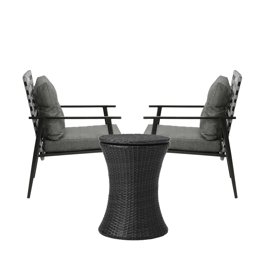 Livsip Outdoor Furniture Setting Ice Bucket Black Table 2 Seater Bistro Set