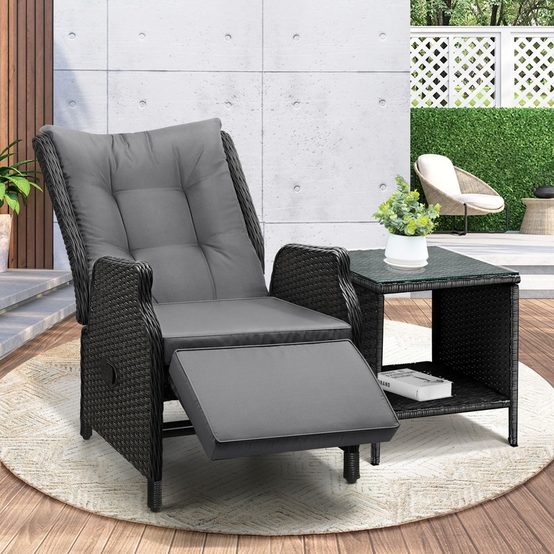 Buy Livsip Outdoor Recliner Chairs with Footrest Patio Furniture Wicker ...