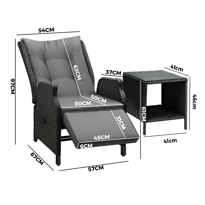 Buy Livsip Outdoor Recliner Chairs with Footrest Patio Furniture Wicker