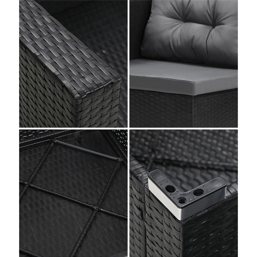 Livsip Outdoor Sofa Set 4 Seater Corner Modular Lounge Setting Patio Furniture