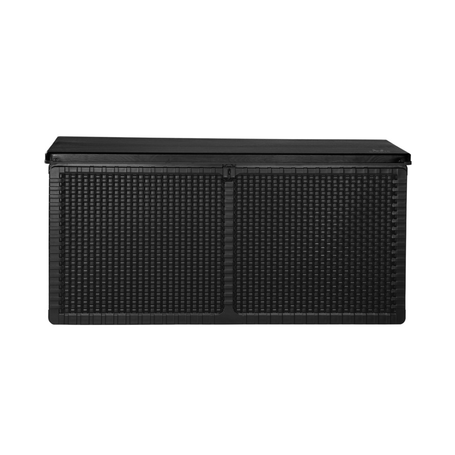 Livsip Outdoor Storage Box Bench 310L Cabinet Container Garden Deck Tool Black