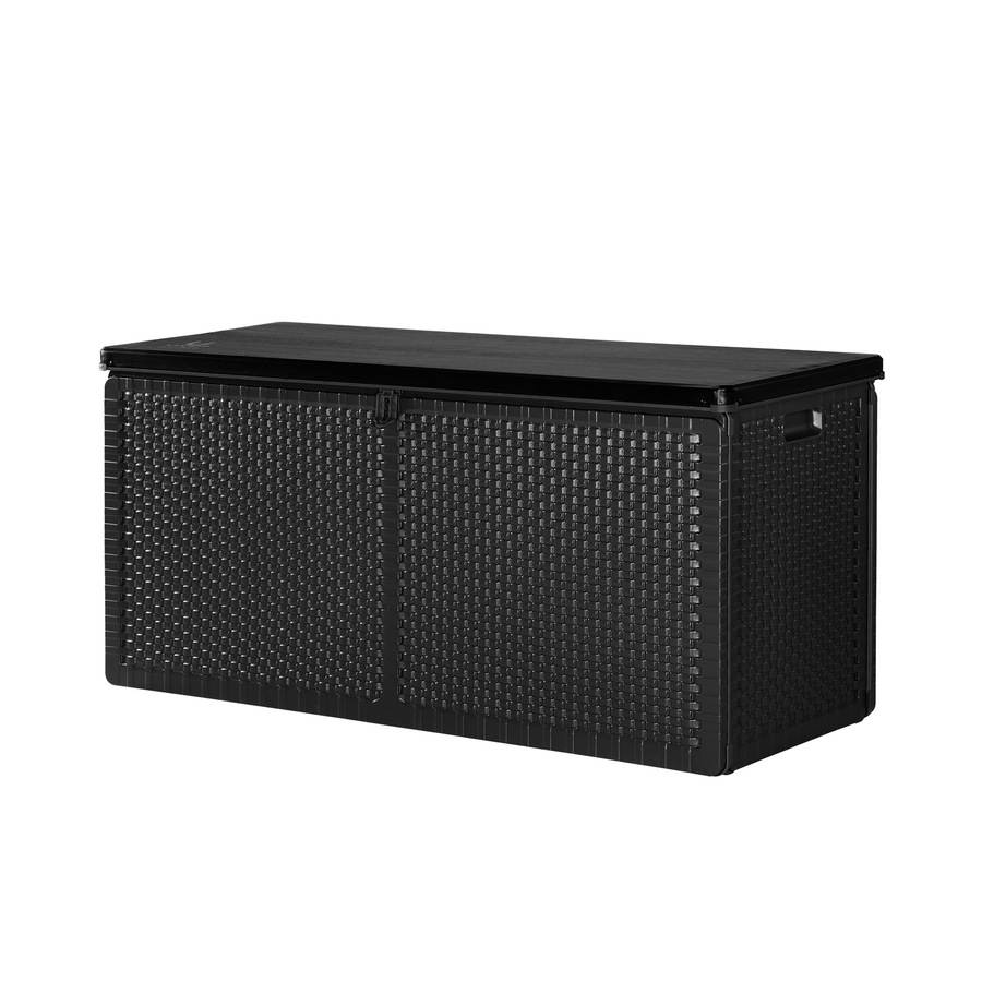 Livsip Outdoor Storage Box Bench 310L Cabinet Container Garden Deck Tool Black
