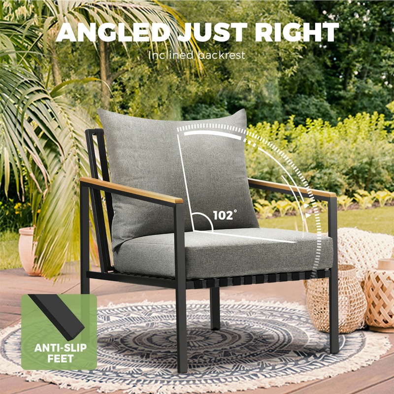 Buy Livsip 24 Piece Lounge Set Outdoor Furniture Chair Sofa Table Garden Patio MyDeal