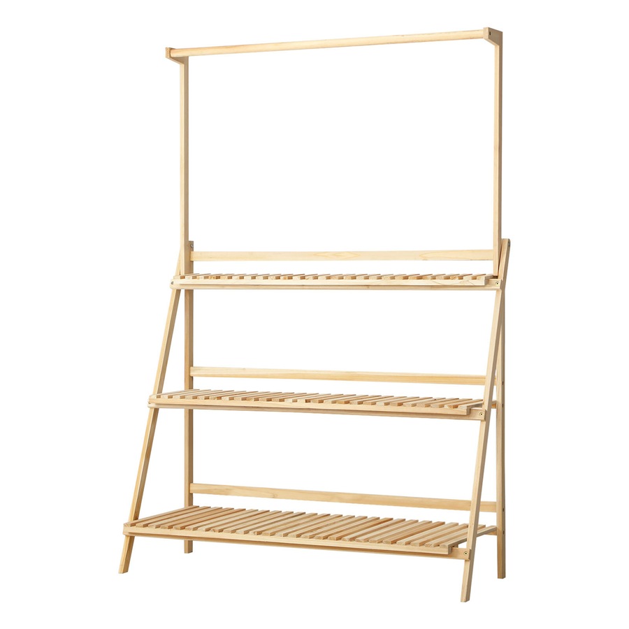 Livsip Plant Stand Outdoor Indoor Wooden Flower Pots Rack Corner Planter Shelf