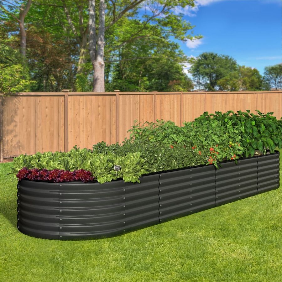Livsip Raised Garden Bed Beds Kit Planter Oval Galvanised Steel 320cmX80cmX56cm