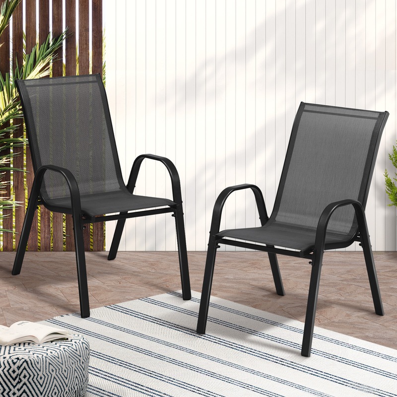 Buy Livsip Set of 2 Outdoor Stackable Chairs Patio Furniture Lounge
