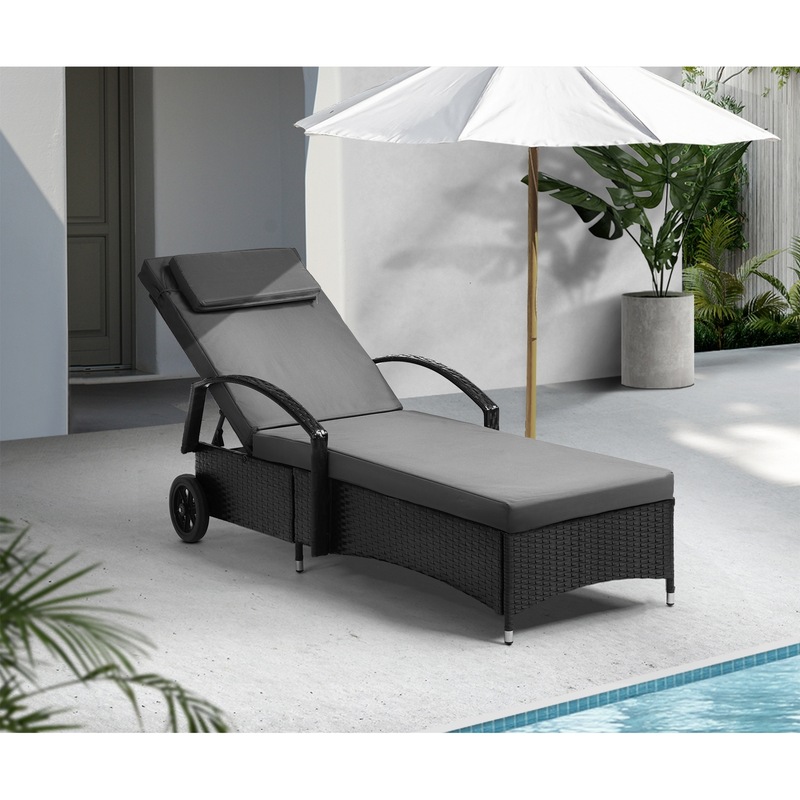Buy Livsip Wheeled Sun Lounger Day Bed Outdoor Setting Patio Furniture