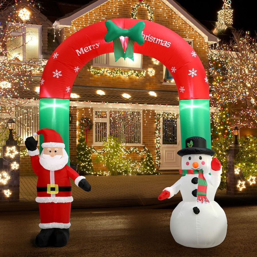 Tinseltown 2PCS 2.4M Christmas Inflatable Archway Xmas LED Lights Outdoor Decor