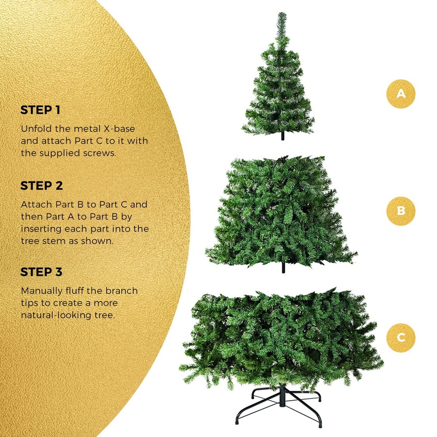 Tinseltown 2PCS Christmas Tree 2.1M 7FT Xmas Trees Decorations Green 1000 Tips