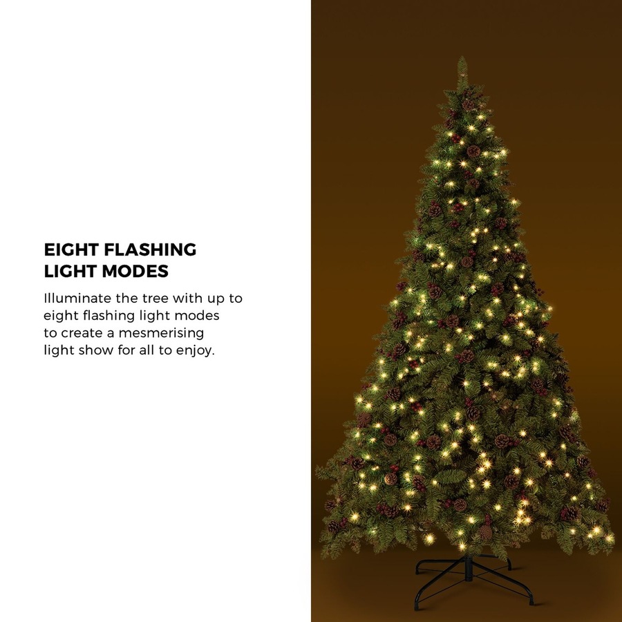 Tinseltown 2PCS LED Christmas Tree 2.1M 7FT Xmas Trees Decor Green w/ Ornaments