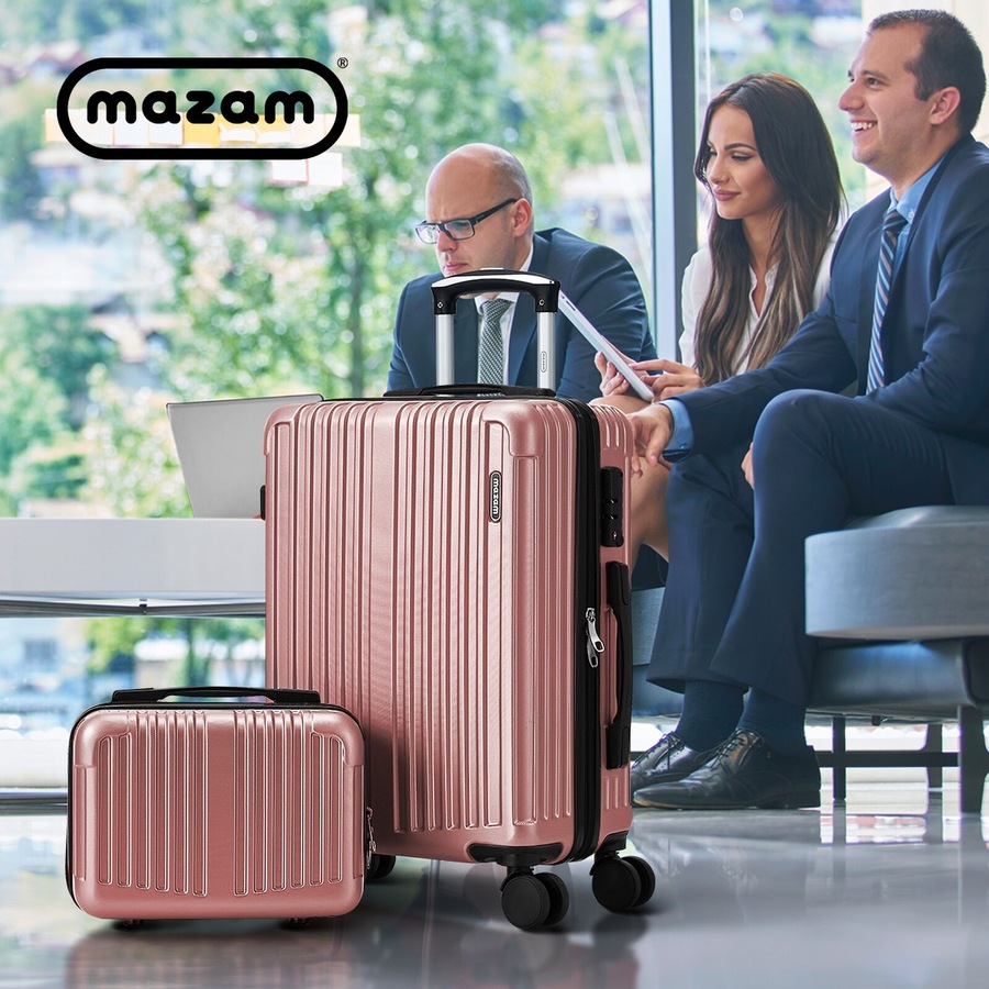 Mazam 2PCS Luggage Suitcase Trolley Set Carry On TSA Storage Hard Case Pink