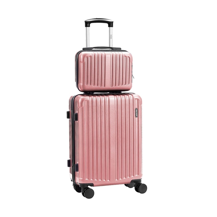 Mazam 2PCS Luggage Suitcase Trolley Set Carry On TSA Storage Hard Case Pink