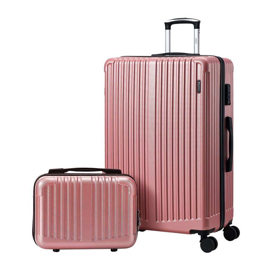 Mazam 2PCS Luggage Suitcase Trolley Set Carry On TSA Storage Hard Case Pink