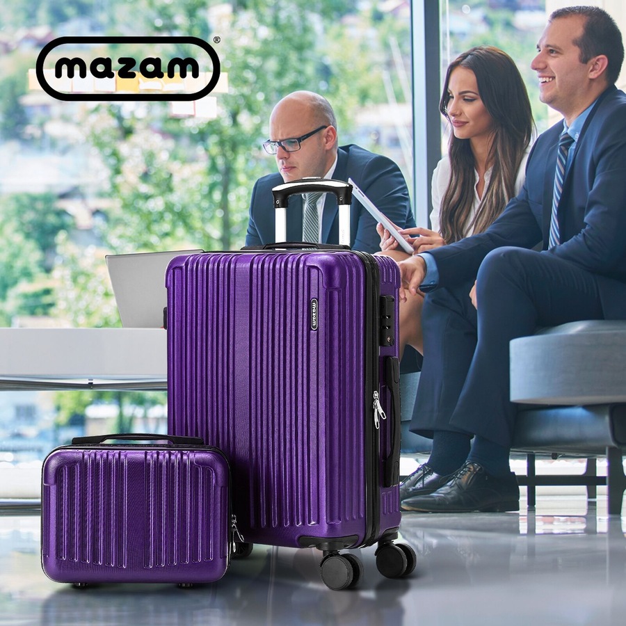 Mazam 2PCS Luggage Suitcase Trolley Set Carry On TSA Storage Hard Case Purple