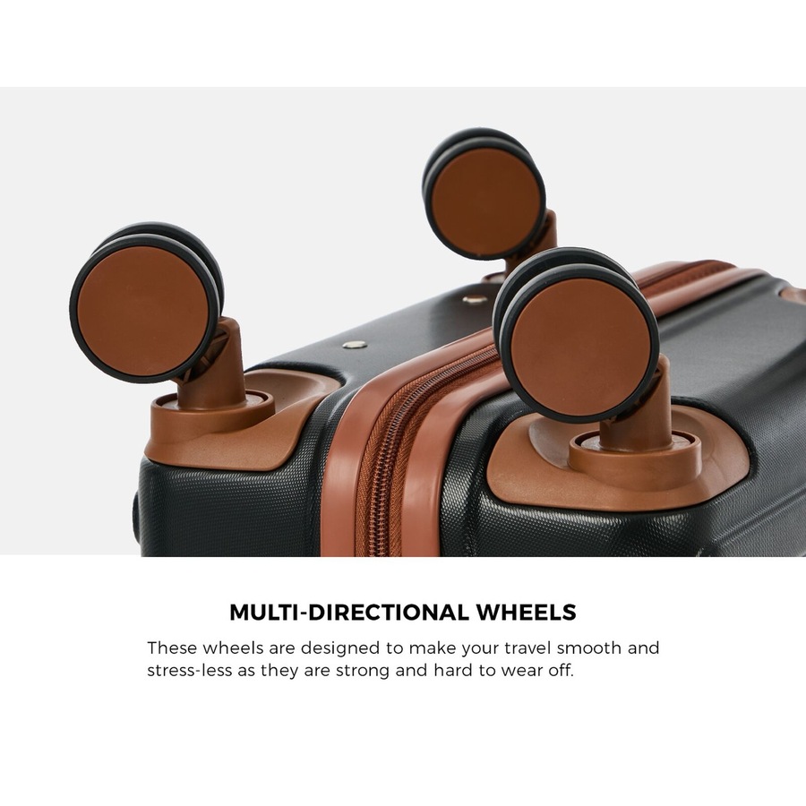 Mazam 3PCS Luggage Suitcase Trolley Set TSA Lock Black