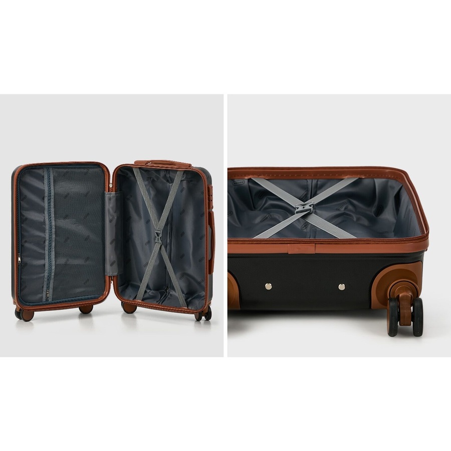 Mazam 3PCS Luggage Suitcase Trolley Set TSA Lock Black