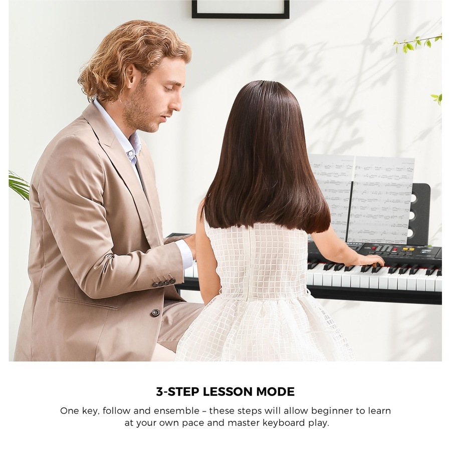 Mazam 61 Keys Electronic Piano Keyboard Electric Keyboards With Stand Holder Microphone Beginner Kids Gift