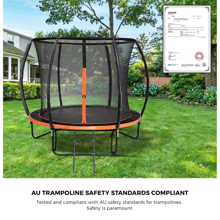 Mazam 8FT Trampoline Round Kids Trampolines Enclosure Safety Net with Ladder