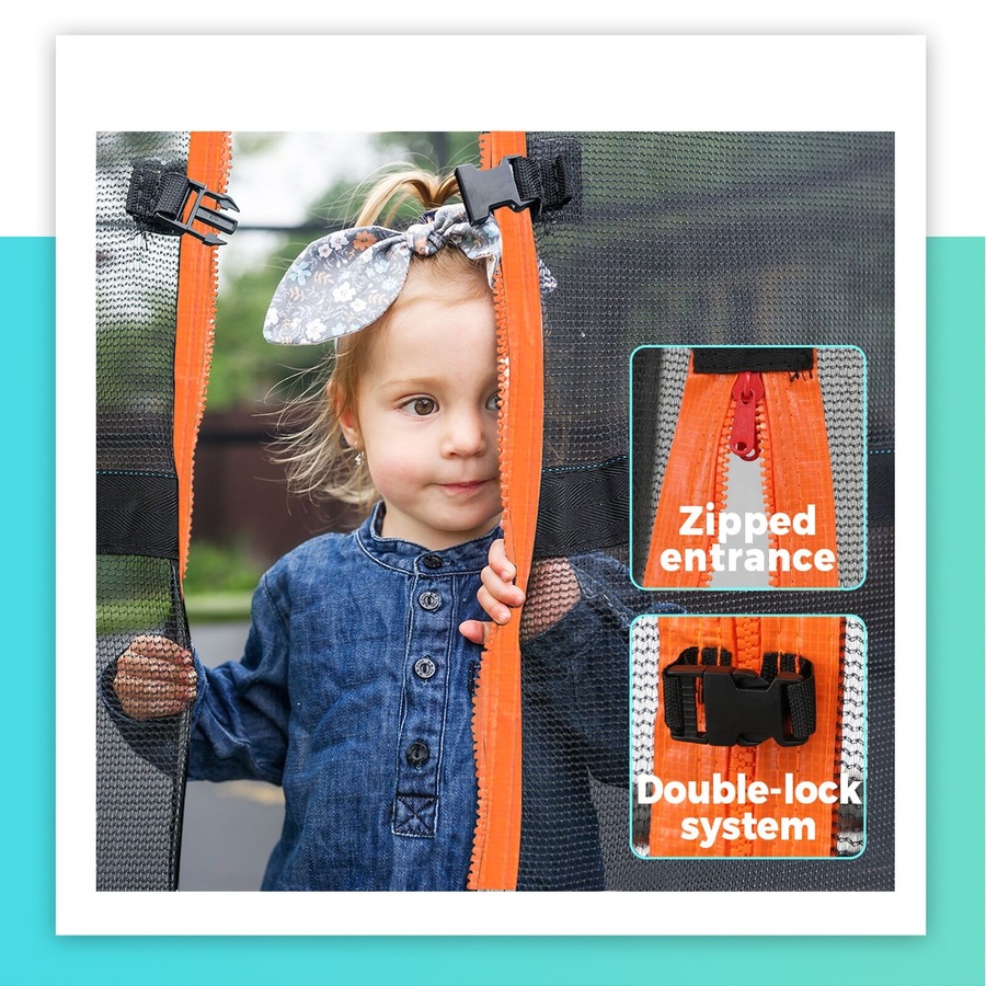 Mazam 8FT Trampoline Round Kids Trampolines Enclosure Safety Net with Ladder