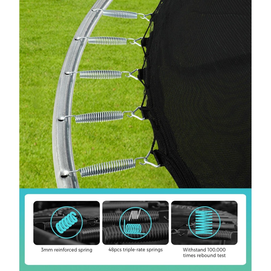 Mazam 8FT Trampoline Round Kids Trampolines Enclosure Safety Net with Ladder