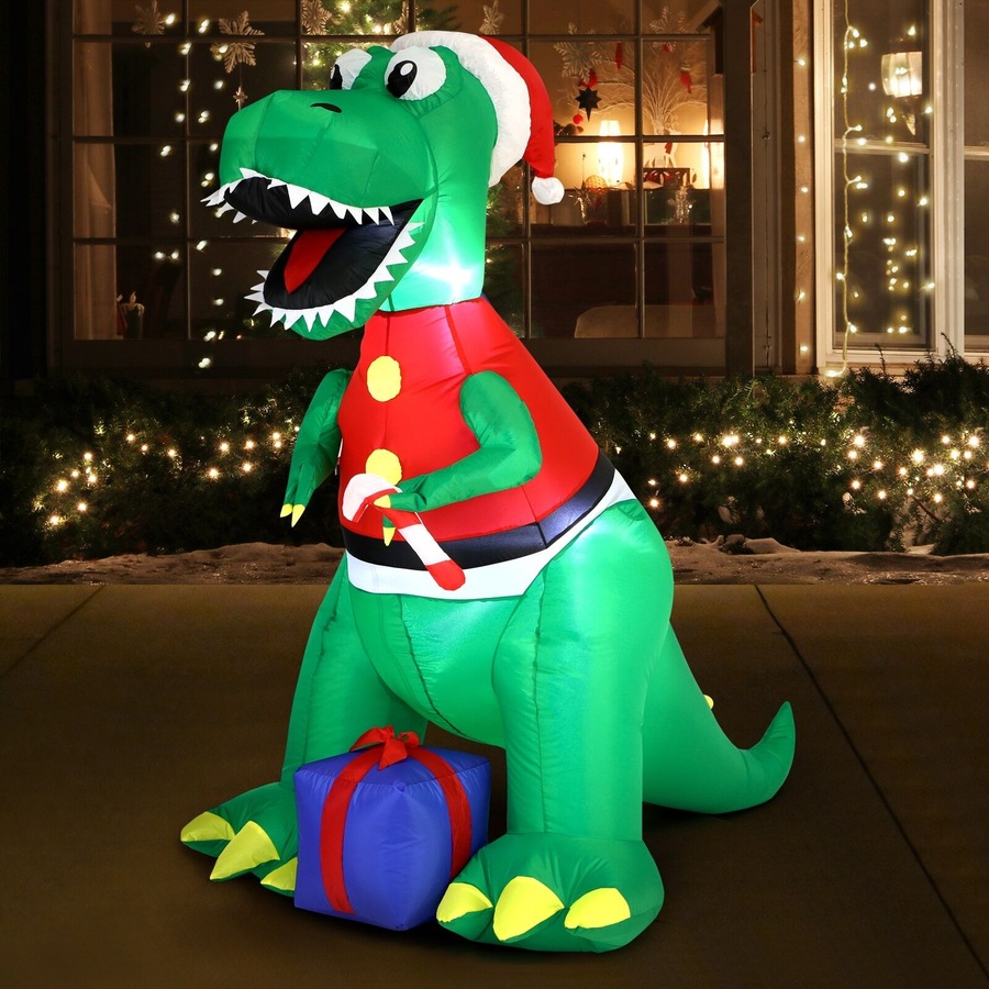 Tinseltown Christmas Inflatable Dinosaur 1.8M Xmas LED Lights Outdoor Decoration