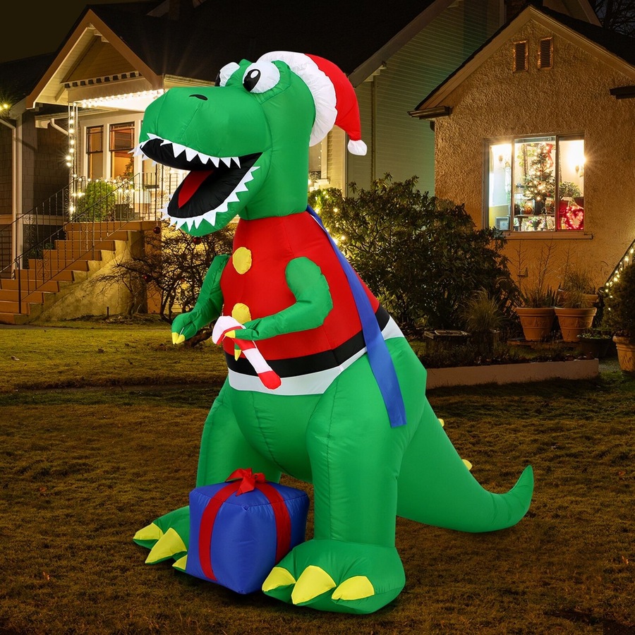 Tinseltown Christmas Inflatable Dinosaur 1.8M Xmas LED Lights Outdoor Decoration