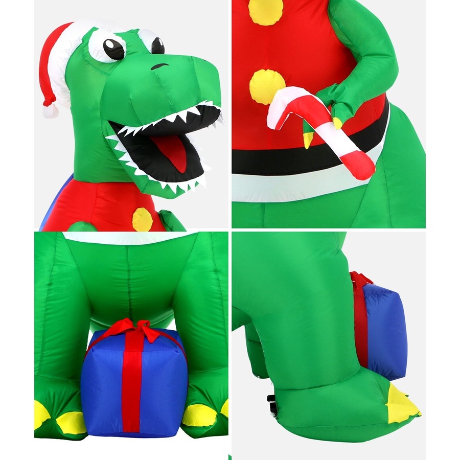 Tinseltown Christmas Inflatable Dinosaur 1.8M Xmas LED Lights Outdoor Decoration