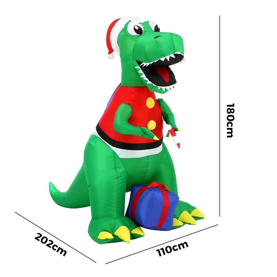Tinseltown Christmas Inflatable Dinosaur 1.8M Xmas LED Lights Outdoor Decoration