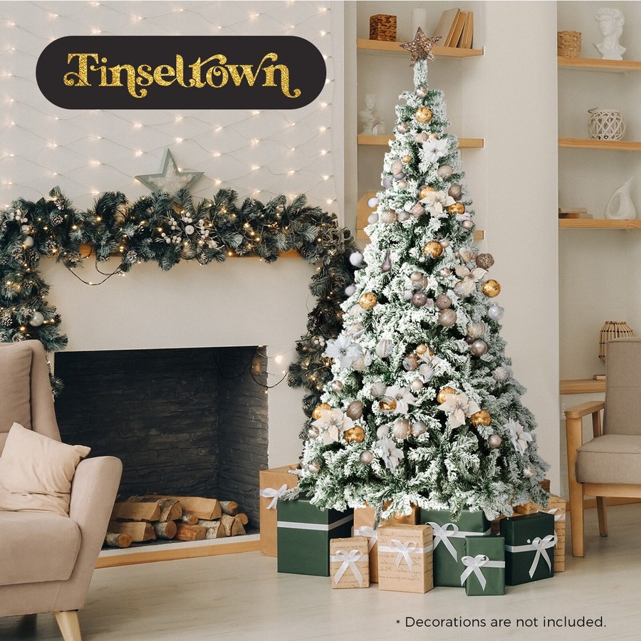 2.1M Christmas Tree Tinseltown 7FT Xmas Trees Decor White Snow Flocked 900 Tips