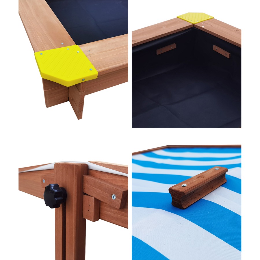 Mazam Kids Sandpit Outdoor Toys Wooden Sandbox Beach Play Box Children Canopy